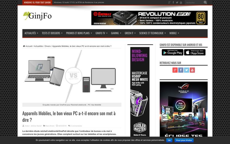 Appareils Mobiles, le bon vieux PC a-t-il encore son mot à dire ? - GinjFo
